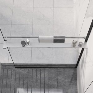 vidaXL Raft de duș pentru perete cabină de duș, crom, 90 cm, aluminiu imagine