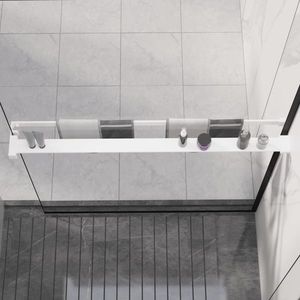 vidaXL Raft de duș pentru perete cabină de duș, alb, 100 cm, aluminiu imagine