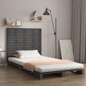 vidaXL Tăblie de pat pentru perete, gri, 106x3x91, 5 cm, lemn masiv pin imagine