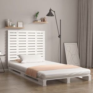 vidaXL Tăblie de pat pentru perete, alb, 106x3x91, 5 cm, lemn masiv pin imagine