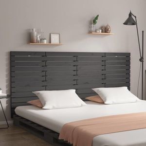 vidaXL Tăblie de pat pentru perete, gri, 206x3x91, 5 cm, lemn masiv pin imagine
