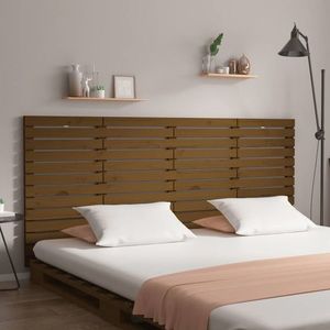 vidaXL Tăblie de pat pentru perete, maro miere, 156x3x91, 5 cm lemn pin imagine