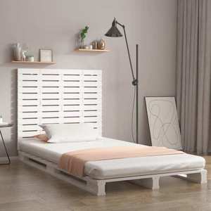 vidaXL Tăblie de pat pentru perete, alb, 81x3x91, 5 cm, lemn masiv pin imagine
