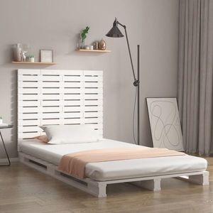 vidaXL Tăblie de pat pentru perete, alb, 141x3x91, 5 cm, lemn masiv pin imagine