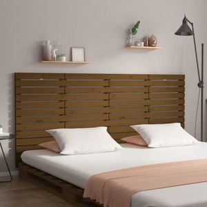 vidaXL Tăblie de pat pentru perete, maro miere, 206x3x91, 5 cm lemn pin imagine