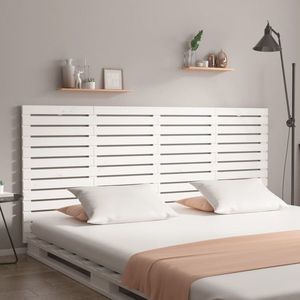 vidaXL Tăblie de pat pentru perete, alb, 166x3x91, 5 cm, lemn masiv pin imagine