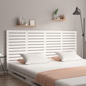 vidaXL Tăblie de pat pentru perete, alb, 186x3x91, 5 cm, lemn masiv pin imagine