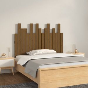 vidaXL Tăblie de pat pentru perete, maro miere, 108x3x80 cm, lemn pin imagine