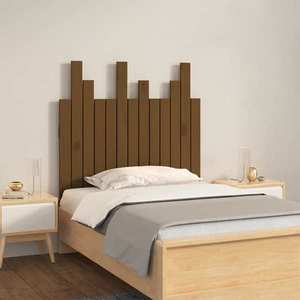 vidaXL Tăblie de pat pentru perete, maro miere, 82, 5x3x80 cm, lemn pin imagine