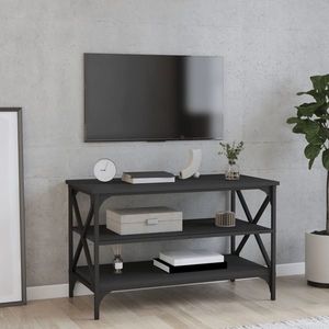 vidaXL Comodă TV, negru, 80x40x50 cm, lemn prelucrat imagine