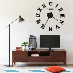 Ceas de perete 3D, negru, 100 cm, XXL, design modern imagine