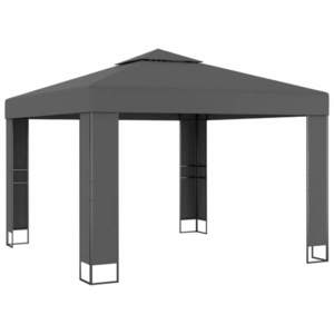 vidaXL Pavilion cu acoperiș dublu, antracit, 3 x 3 m imagine
