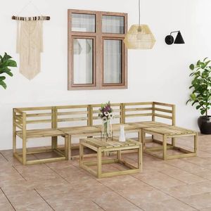 vidaXL Set mobilier de grădină, 6 piese, lemn de pin verde tratat imagine
