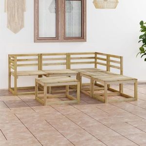 vidaXL Set mobilier de grădină, 6 piese, lemn de pin verde tratat imagine