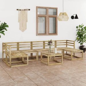 vidaXL Set mobilier de grădină, 8 piese, lemn de pin verde tratat imagine
