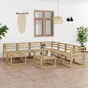 vidaXL Set mobilier de grădină, 9 piese, lemn de pin verde tratat imagine