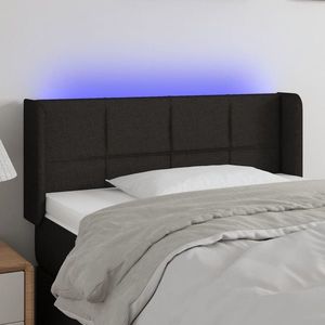 vidaXL Tăblie de pat cu LED, negru, 103x16x78/88 cm, textil imagine