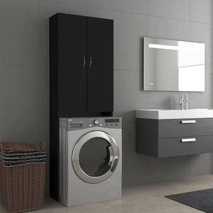 vidaXL Dulap mașina de spălat, negru, 64x25, 5x190 cm imagine