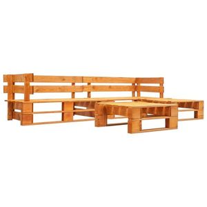 vidaXL Set mobilier de grădină paleți, 4 piese, maro miere, lemn imagine