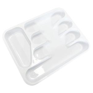 Suport tacamuri din plastic cu 5 compartimente, alb, 32.5 x 25.5 x 4 cm imagine