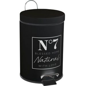 Coș deșeuri cosmetice Natural negru, 17 x 24, 5 cm imagine