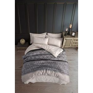 Lenjerie de pat pentru o persoana, Eponj Home, Creative 143EPF24411, 2 piese, amestec bumbac, gri imagine