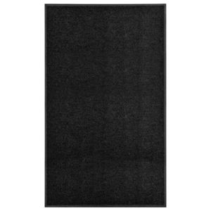 vidaXL Covoraș de ușă lavabil, negru, 90 x 150 cm imagine