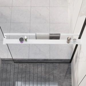 vidaXL Raft de duș pentru perete cabină de duș, alb, 90 cm, aluminiu imagine