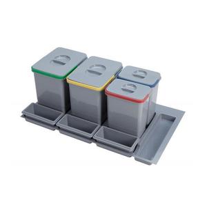 Cos de gunoi Praktico incorporabil in sertar, cu 4 recipiente, pentru corp de 900 mm latime - Maxdeco imagine