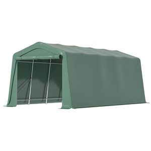 Outsunny Carport 6m x 3m, cort de depozitare pentru gradina, din PVC anti-UV si usi duble cu fermoar | Aosom Ro imagine