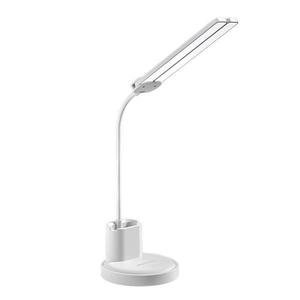Lampa birou Led Fixxia Two, 2 brate, incarcare USB, touch, control luminozitate, lumina calda, neutra, rece, suport pixuri imagine