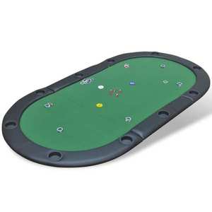 vidaXL Blat de masă de poker pentru 10 jucători, pliabil, verde imagine