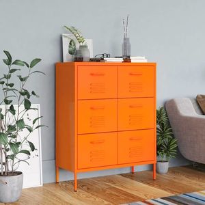 vidaXL Dulap cu sertare, portocaliu, 80x35x101, 5 cm, oțel imagine
