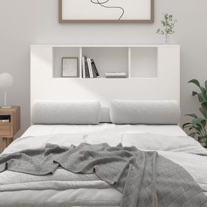 vidaXL Tăblie de pat cu dulap, alb, 120x18, 5x102, 5 cm imagine