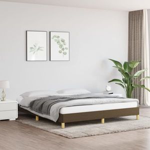 vidaXL Cadru de pat, maro închis, 180 x 200 cm, material textil imagine