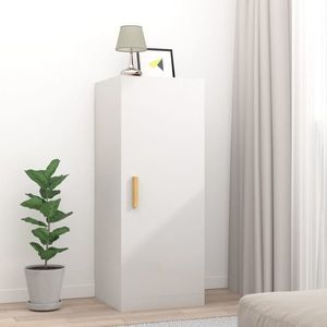 vidaXL Dulap de perete, alb extralucios, 34, 5x34x90 cm, lemn compozit imagine
