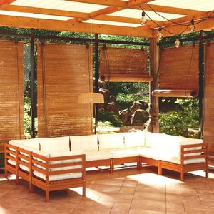 vidaXL Set mobilier grădină cu perne, 9 piese, maro miere, lemn de pin imagine