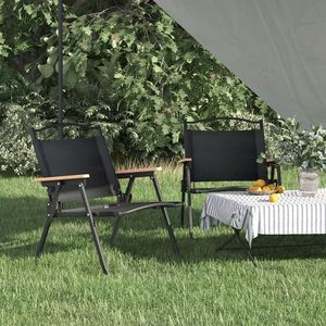 vidaXL Scaune de camping, 2 buc., negru, 54x43x59 cm, țesătură Oxford imagine