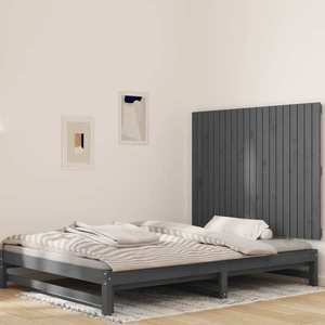 vidaXL Tăblie de pat pentru perete, gri, 127, 5x3x90 cm, lemn masiv pin imagine
