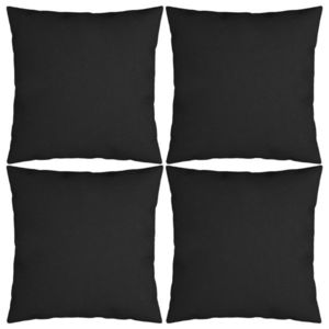 vidaXL Perne decorative, 4 buc., negru, 60x60 cm, material textil imagine