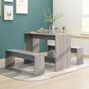 vidaXL Set mobilier de bucătărie, 3 piese, stejar sonoma gri, PAL imagine
