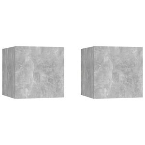 vidaXL Noptiere, 2 buc., gri beton, 30, 5x30x30 cm, lemn prelucrat imagine