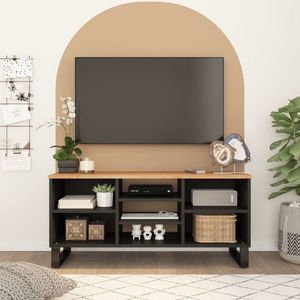 vidaXL Dulap TV, 100x33x46 cm, lemn masiv de acacia&lemn prelucrat imagine