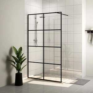vidaXL Paravan de duș walk-in negru 90x195 cm sticlă ESG transparentă imagine