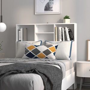 vidaXL Tăblie de pat cu dulap, alb, 100x19x103, 5 cm imagine