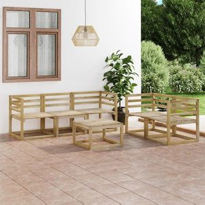 vidaXL Set mobilier de grădină, 6 piese, lemn de pin tratat verde imagine