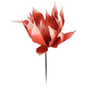 Floare artificiala Protea Roze, H81 cm, poliester, rosu imagine