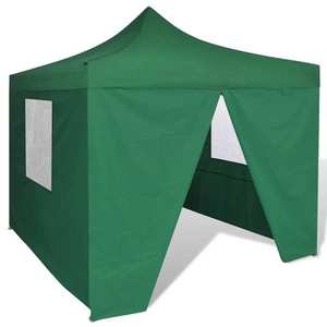 41468 vidaXL Green Foldable Tent 3 x 3 m with 4 Walls imagine
