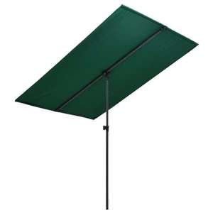 vidaXL Umbrelă de soare de exterior, stâlp aluminiu, verde, 180x110 cm imagine