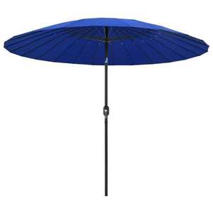 vidaXL Umbrelă de soare de exterior, stâlp aluminiu, azuriu, 270 cm imagine